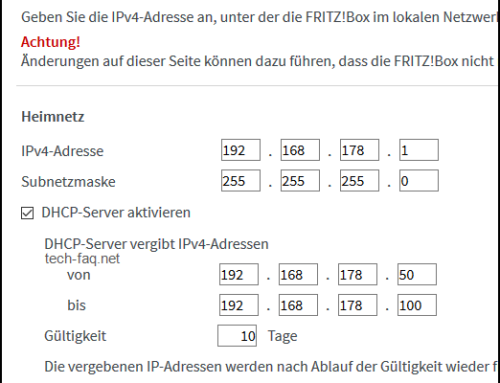 IP-Adresse der FritzBox ändern