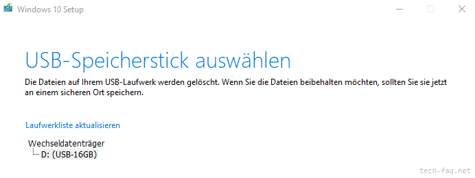 Stick für Windows Installation