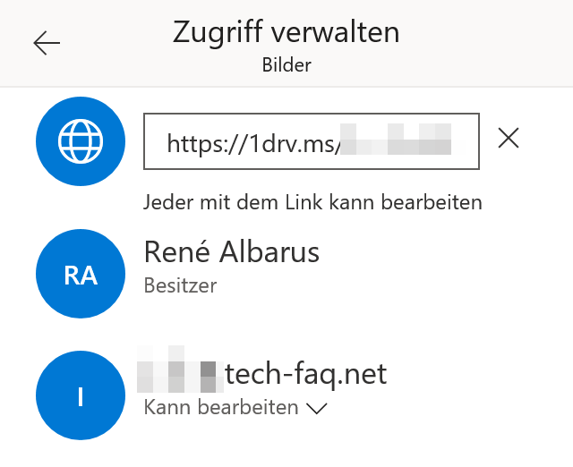 OneDrive Freigabe beenden